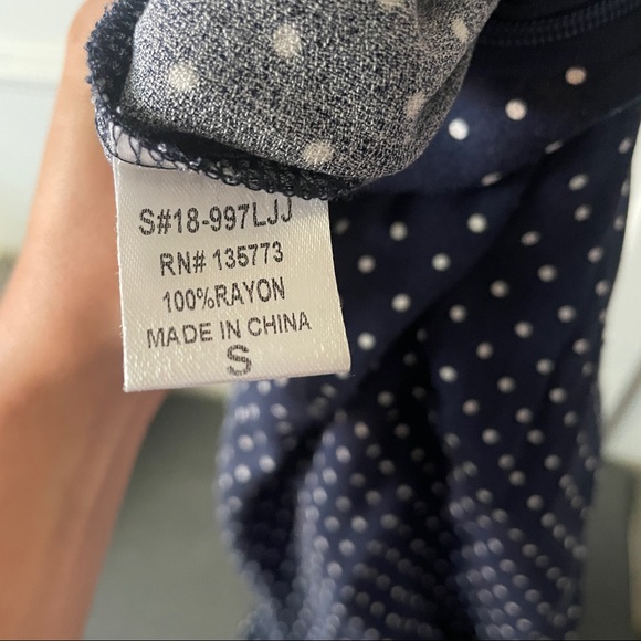 OLIVACEOUS | navy blue polka dot jumpsuit with open back - Picture 7 of 9